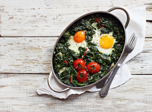 Baked Eggs with Spinach and Tomatoes